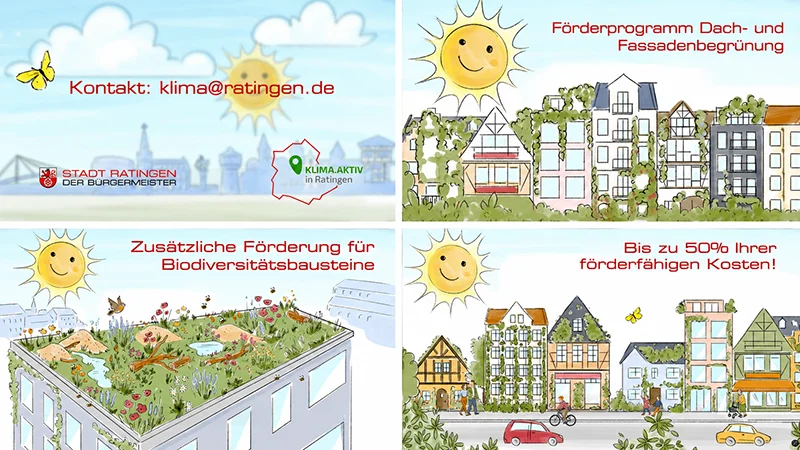 Erklärvideo der Stadt Ratingen zu Klimaschutz, Dachbegrünung und Fördermöglichkeiten