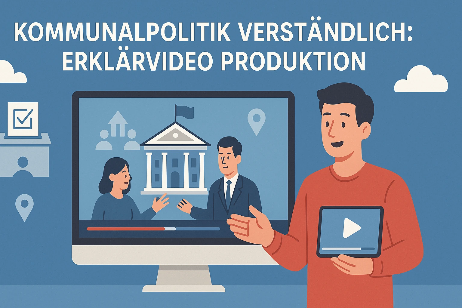 Erklärvideo Produktion Kommunalpolitik: Agentur erstellt Erklärfilm zur Bürgerbeteiligung.