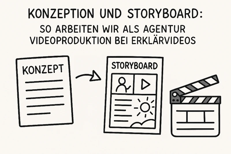 Konzeption und Storyboard: Der Prozess der Erklärvideo Produktion durch die Agentur Videoproduktion.